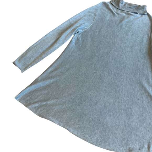 Eileen Fisher Blue Turtleneck Stretch Tunic Mini Dress Wool Blend Size Large - Picture 11 of 13